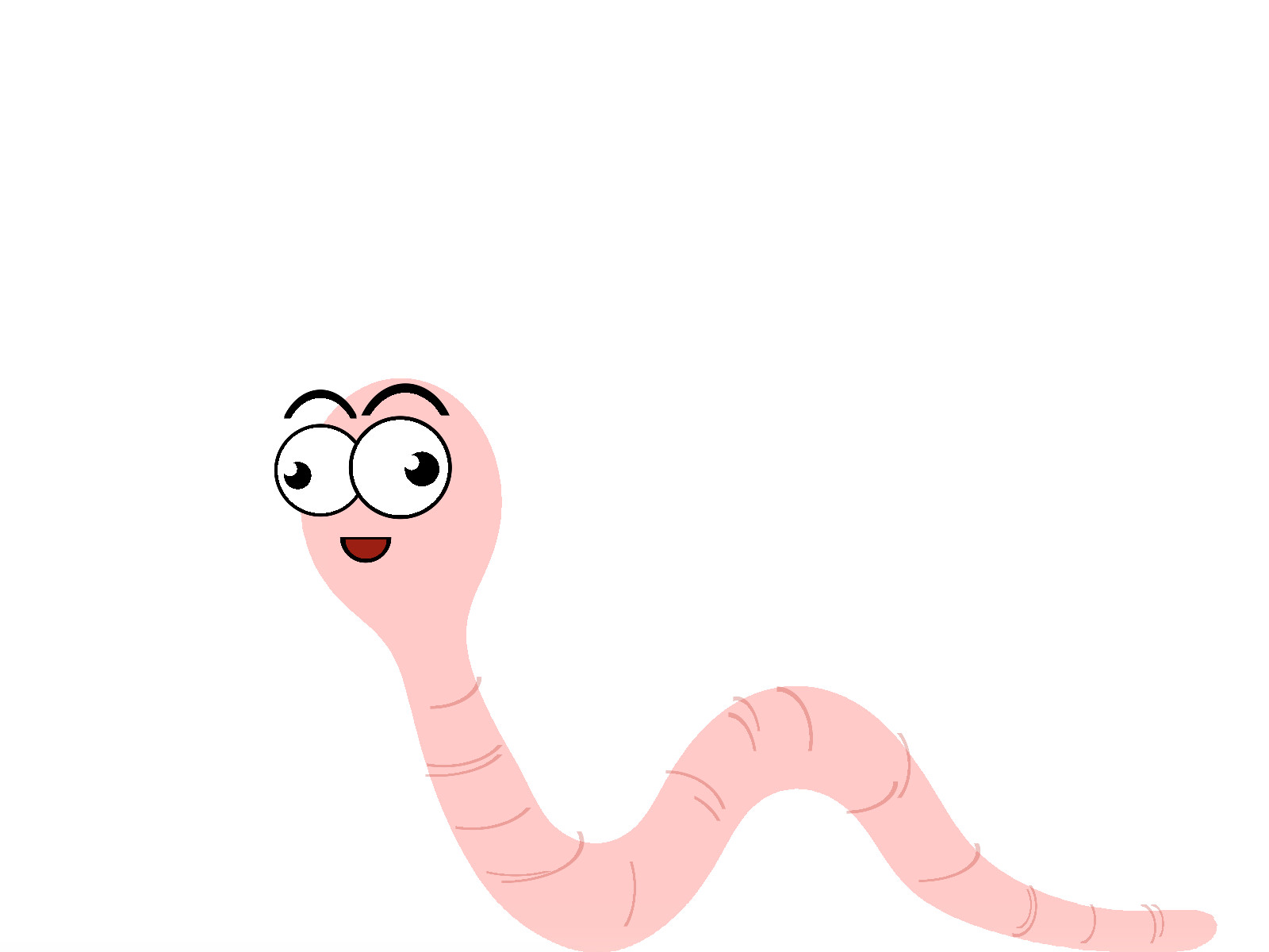 Cartoon of an earthworm