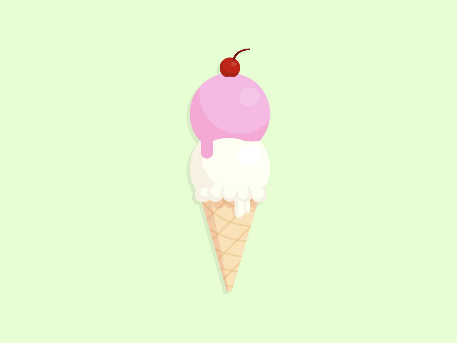 Cartoon of a two-scoop ice cream