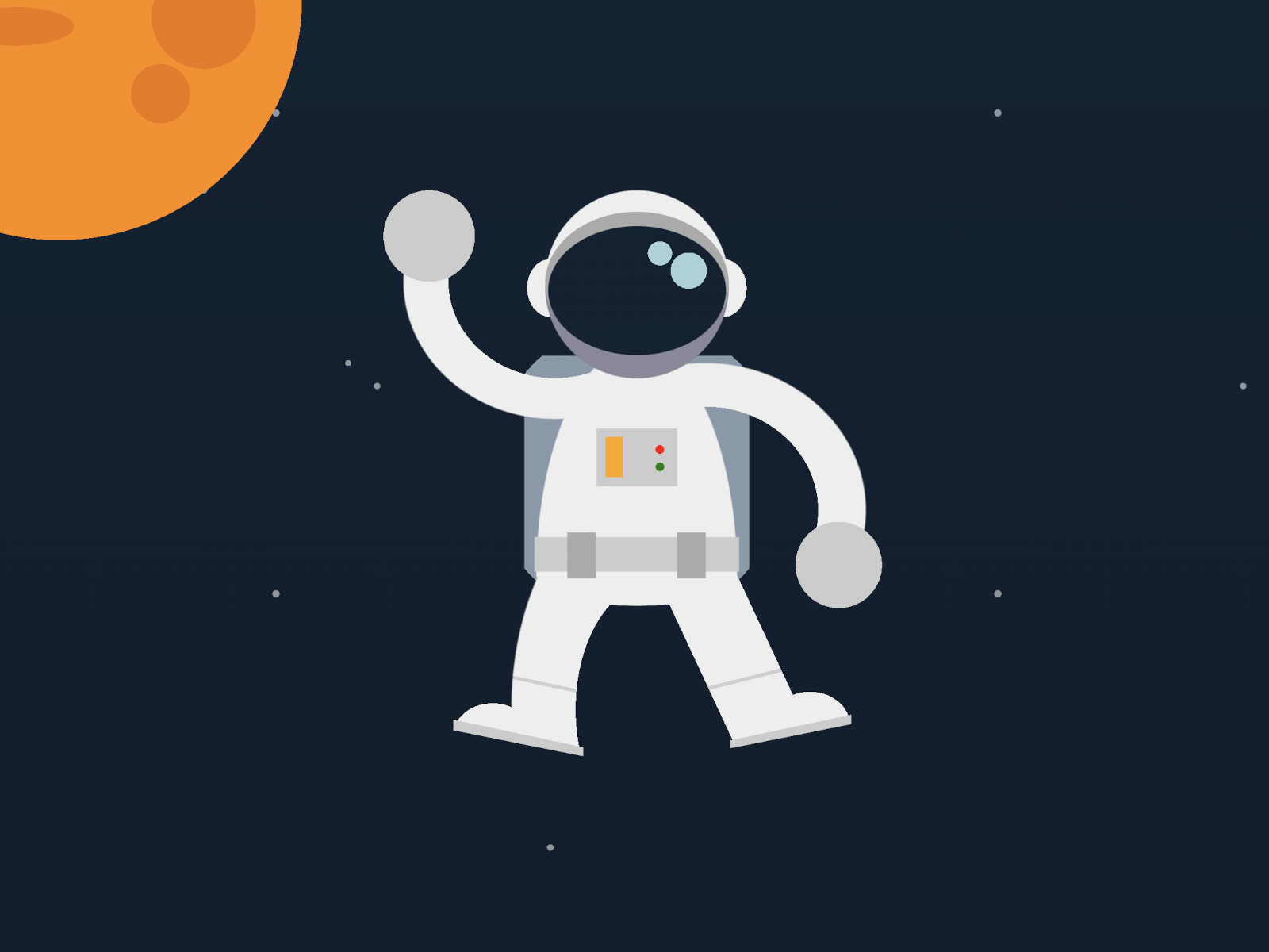 Cartoon of an astronaut floating in space