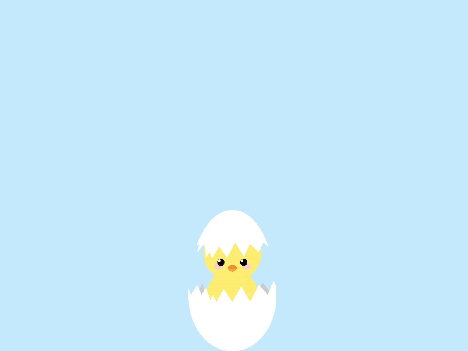 Cartoon of a chick coming out of an egg