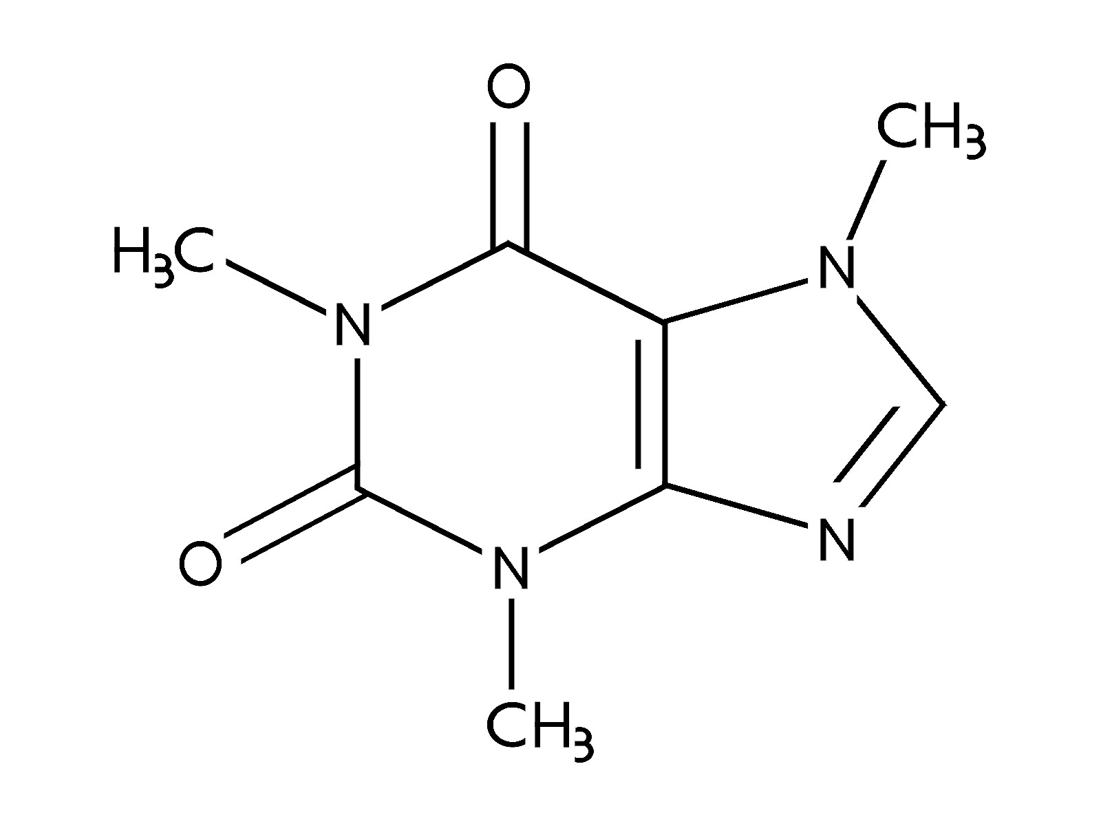Diagram of the caffeine formula