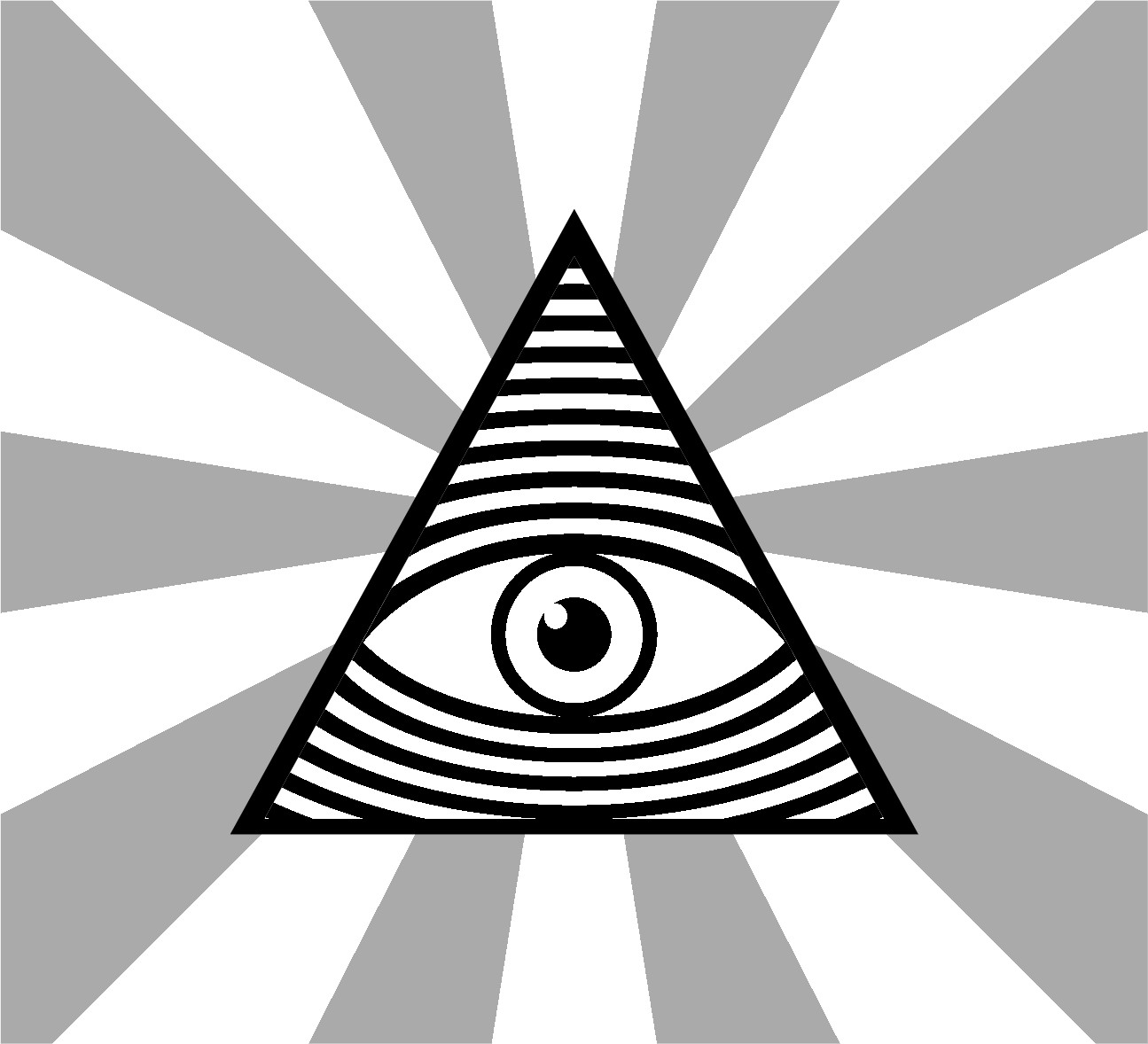 Cartoon of the all-seeing eye of providence