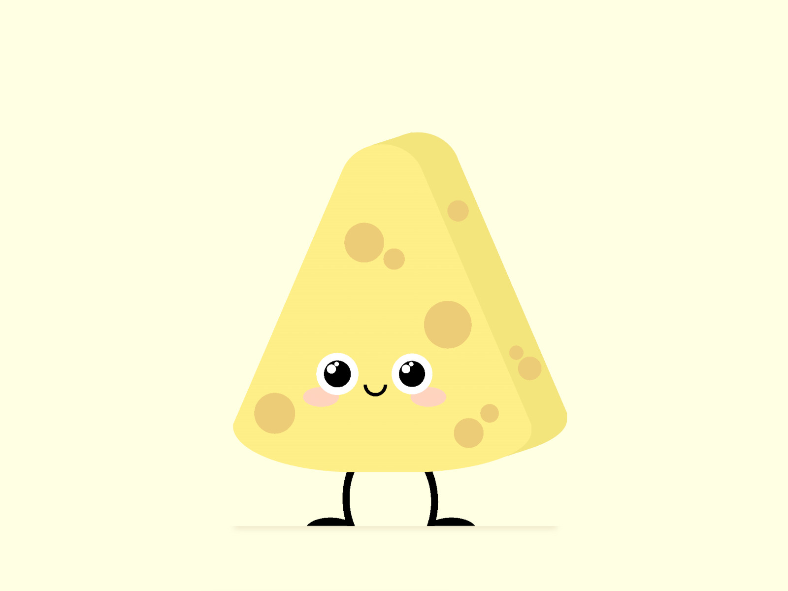 Cartoon of a cute piece of cheese