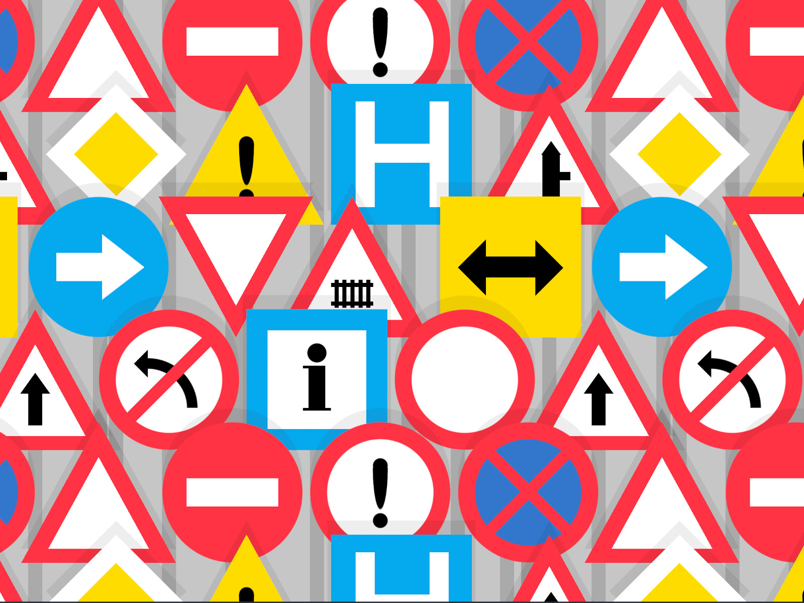 Cartoon of traffic signs
