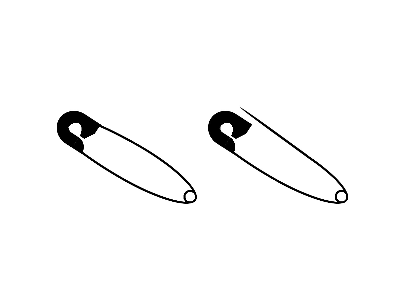 Cartoon of two safety pins