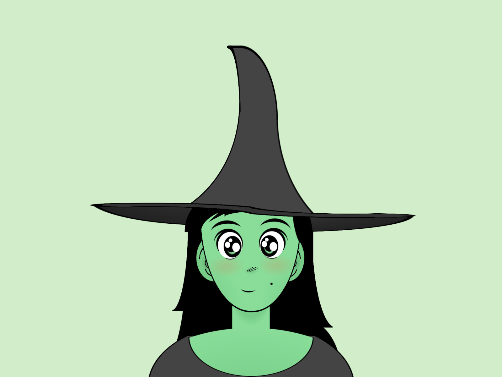 Cartoon of a witch