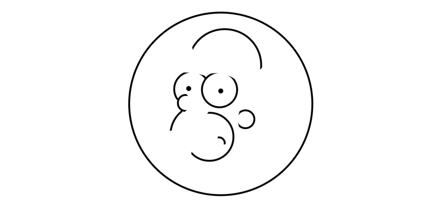 Circles to create Homer Simpson's shape