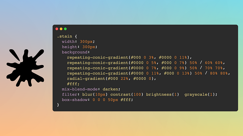 stain shape with code